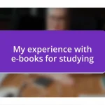 My experience with e-books for studying