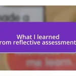 What I learned from reflective assessments